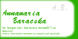 annamaria baracska business card